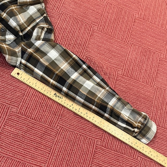 Diesel Brown White black Plaid cotton flannel long sleeve button up Shirt - Picture 10 of 16